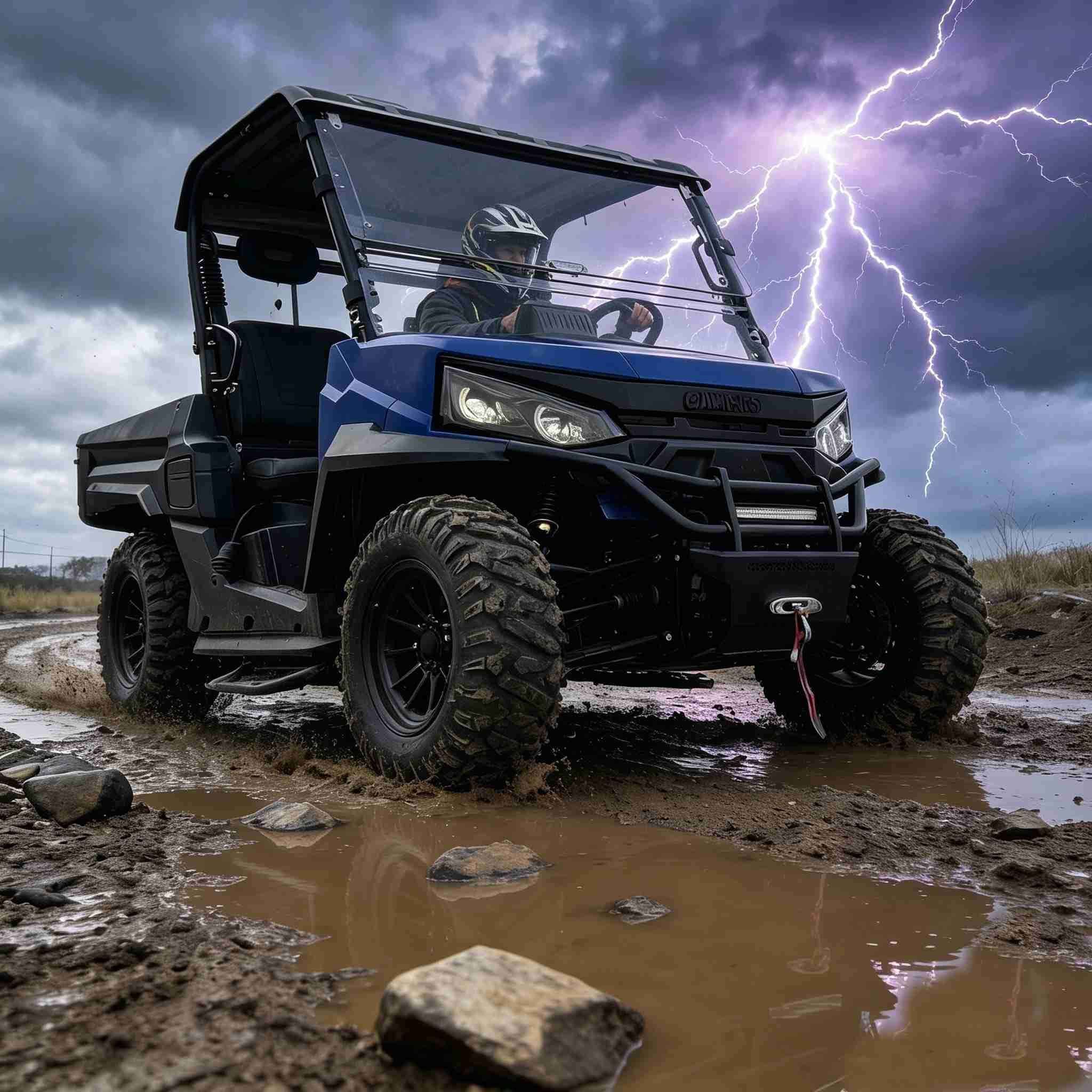 Motore CA da 10 kW UTV elettrico 4WD Batteria da 150 Ah Letto di carico da 350 kg