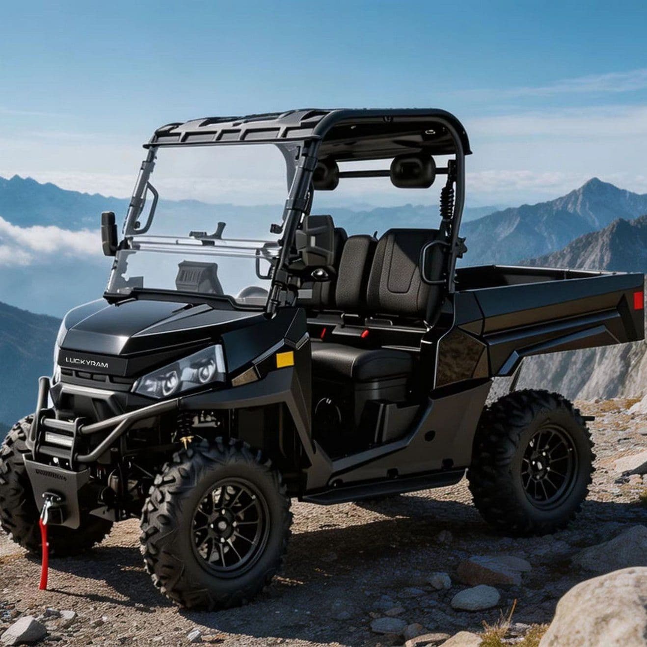 UTV elettrico 4WD per pneumatici fuoristrada da 14 pollici Farm Ranch Cassone ribaltabile da 350 kg