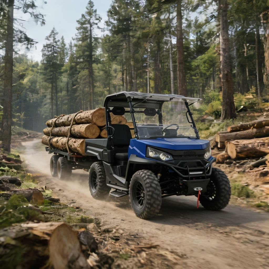 UTV elettrico 4WD per caccia in cantiere Batteria al litio da 73,6 V PKE senza chiave