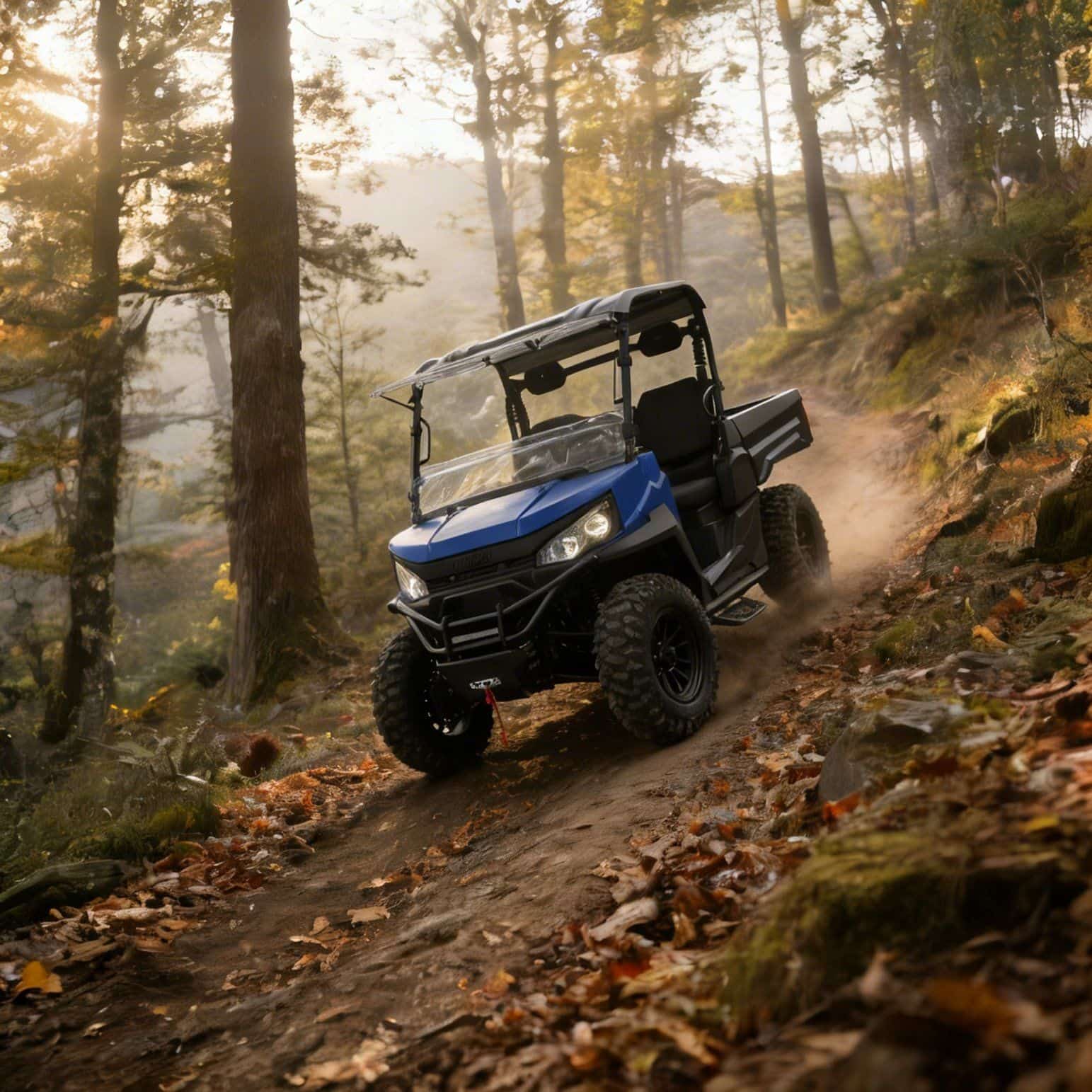Lettore ribaltabile 4WD UTV 73,6 V 20 kW con potenza di picco 400 A e cassone ribaltabile da 350 kg